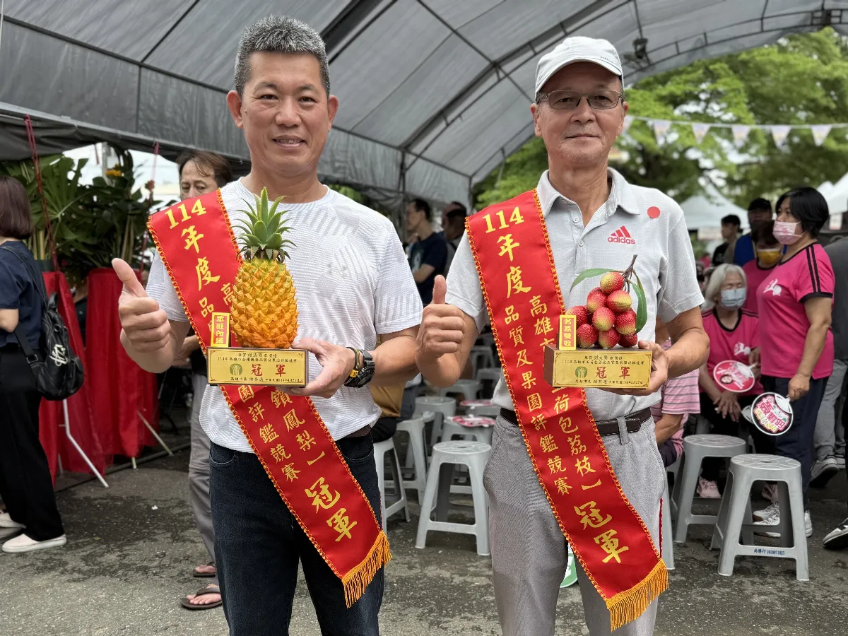高雄大樹鳳荔季登場 謝清男連莊金鑽鳳梨王